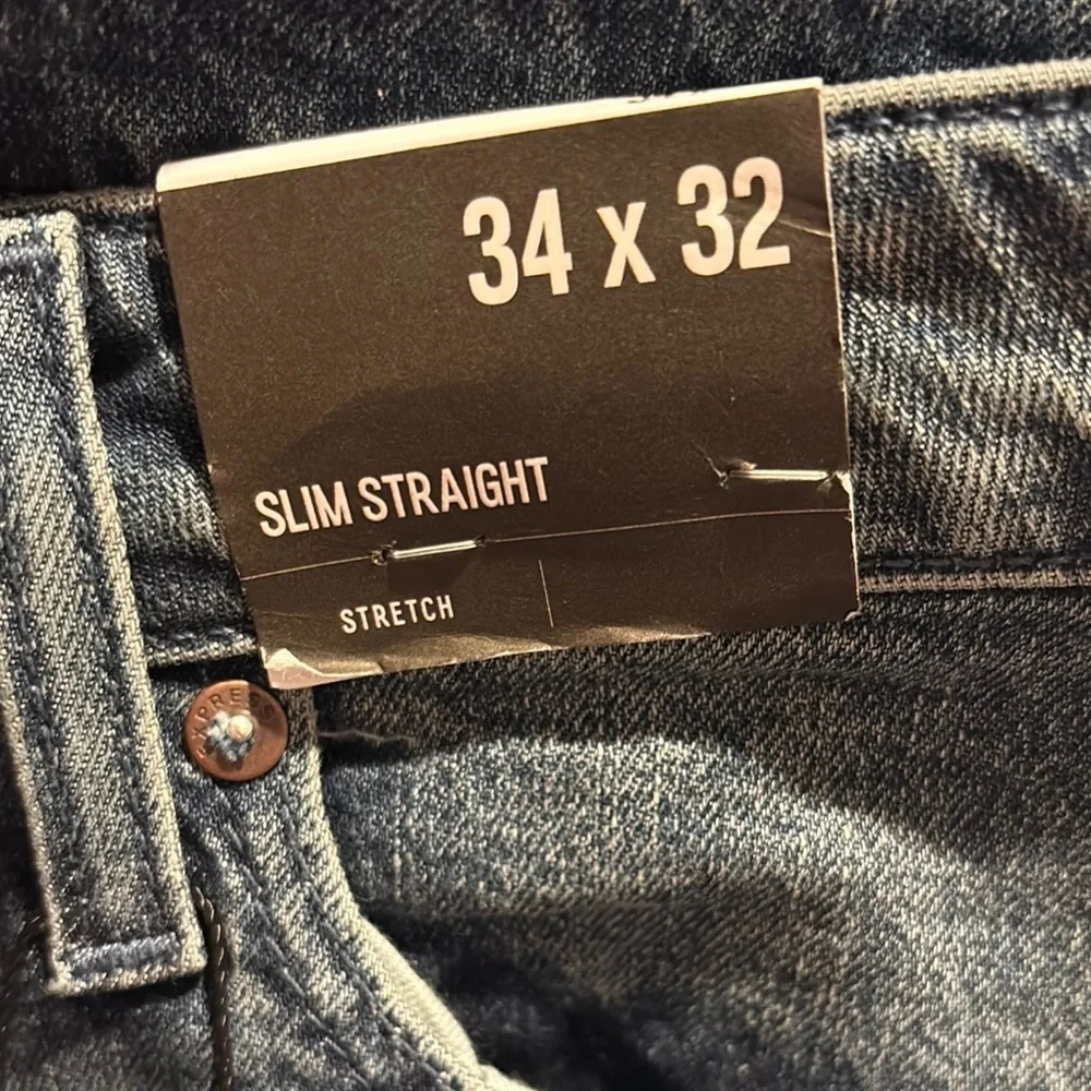 Express Blue Straight Jeans Classic Fit